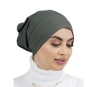 2-in-1 Unter-Hijab - beidseitig tragbar, eine Seite schlicht, eine Seite gekreuzt, aus geripptem Premium-Jersey für muslimische Frauen SH-4