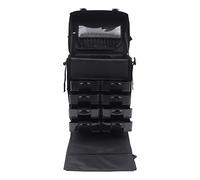 2 in1 Schwarz Kosmetikkoffer Kosmetik Trolley Reisetrolley Pilotenkoffer Kosmetik Trolley Makeup Friseurkoffer Beauty Case Schminkkoffer mit Räder Schubladen
