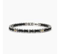 2 Jewels Armband 232469 Edelstahl, Gold plattiert, Kristall schwarz
