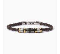 2 jewels Armband Herren 232362 Kunstleder, Edelstahl, PVD Goldbeschichtet, Kristall