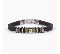 2 Jewels Herren Armband 232369 Silikon, Edelstahl, Kristall, Goldplattiert