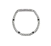 2 Jewels Herren Armband Edelstahl mit Kristallen schwarz 232306