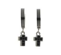 2 Jewels Herren Creolen mit Kreuz, Edelstahl mit Kristallen 261435