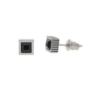 2 Jewels Herren Ohrstecker Edelstahl schwarz PVD beschichtet mit Kristall 261382