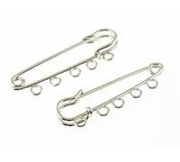 2 Kiltnadeln mit Ösen in silberfarben platiniert, 5 cm lang von Vintageparts, DIY-Schmuck