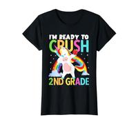 2. Klasse für Mädchen erster Tag der zweiten Klasse zurück in die Schule Preisgünstiges Grafik-T-Shirt, Damen, Schwarz, M