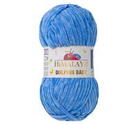 2 Knäuel/Strang Himalaya Dolphin Babygarn, jeder Strang 100 g, 120 m, superdickes Polyester-Deckengarn, Samtgarn, Amigurumi-Garn (80327 Seeblau)