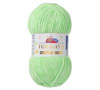 2 Knäuel/Strang Himalaya Dolphin Babygarn, jeder Strang 100 g, 120 m, superdickes Polyester-Deckengarn, Samtgarn, Amigurumi-Garn (80350 Hellgrün)