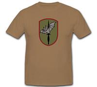 2 Kommando Kompanie KSK Kommando Spezialkräfte Bundeswehr Wappen Abzeichen Fledermaus- T Shirt #2868, Größe:M, Farbe:Sand