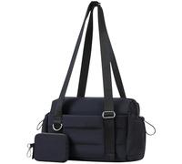 2 leichte Turnbeutel, wasserabweisend, Polyester, athletische Schultertasche mit verstellbarem Riemen für Fitness-Enthusiasten, wasserdichtes Übungszubehör, Organizer, Farbe: Schwarz, Einheitsgröße