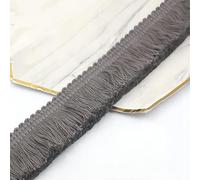 2 Meters 3,8 cm Dicke Baumwoll Fransenborte, Fransenband Quasten Trim HäKelband Spitzenband Trimmen Spitzenborte Dekoborte FransenbordüRe Quastenbesatz Gardinenband StoffbordüRe NäHborte,Dunkelgrau