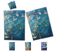 2 Mode Stück Schön Reisepasshülle，Passport Cover Hülle mit Blocke für Kreditkarten Personalausweise Reisedokumente, Kunstleder Reisepass Organizer mit Gepäckanhänger，Reisezubehör (plum blossom)