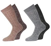 2 oder 4 Paar Alpaka Socken dünn gestrickt für Damen und Herren Kuschelsocken Wollsocken Haussocken Alpaka Geschenk Feinstrick Wintersocken Warme Socken 35-38, 39-42, 43-46 und 47-50