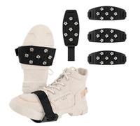 2 Paar Anti Rutsch Schuhspikes Winter, Universal Steigeisen für Wanderschuhe und Stiefel, Schuhkrallen mit 7 Stahlspikes und Klettverschluss, Schuh Spikes für EIS, Glatteis, Schnee und Wandern