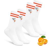 2 Paar Bestickte Aperol Socken, Lustige Geschenkidee für Aperol-Liebhaber | Cocktail-Motiv | Weiße Baumwollsocken Unisex (Gr. 36-42) | Atmungsaktive Tennissocken Sportsocken Tennissocken Crew Socken