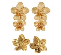 2 Paar Blütenblattohrringe, Blumenohrringe, Tropfenohrringe Gold, Quastenblumenohrringe, Ohrringe Für Frauen, Große Tropfenohrringe, Böhmische Blumenohrringe