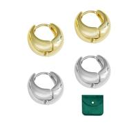 2 Paar Creolen für Damen, mit Schmuckbeutel, Einfache und Exquisite Ohrringe, Ohrringe für Damen, Geeignet für Veranstaltungen, Partys, tägliche Kleidung.