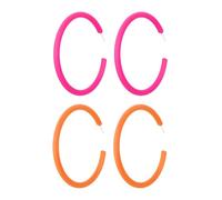 2 Paar Große Ohrringe Für Damen, Creolen, Acryl-Retro-Große Ohrringe, Neonfarbene C-Förmige Ohrringe, Ohr-Accessoires Für Damen, Ohrringe Für Partykleidung (Orange, Rosenrot)