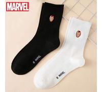 2 Paar interessante Cartoon Marvel Iron Man Muster Leggings, Sport Socken, ganzjährig, Europäische Größe, bequem atmungsaktiv langanhaltend, leuchtend