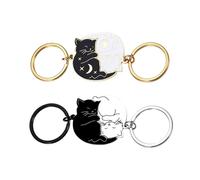 2 Paar Katzen-Schlüsselanhänger, Katzen-Schlüsselanhänger-Zubehör, Paar-Schlüsselanhänger, Geschenke Für Katzenliebhaber, Süße Geschenke Für Freund Und Freundin