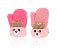 2 Paar Kinderhandschuhe, Baby Warme Handschuhe, Gestrickte Kinderhandschuhe, Warme Winter Winddichte Niedliche Tierkinderhandschuhe, Samtverdickte Anti-Kälte-Handschuhe