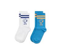 2 Paar Peanuts Socken aus Baumwoll-Jacquard mit Snoopy-Motiven - Gr. - one size