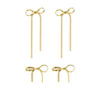 2 Paar Quasten-Schmetterlingsohrringe, Damenmodeschmuck, Goldene Schleifenohrringe, Schmuckohrringzubehör, Quastenschmuck, Damengeschenkohrringe