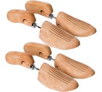 tectake 2 Paar Schuhspanner aus Lotusholz - braun Massivholz 403013