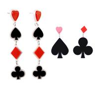2 Paar Spielkarten-Ohrringe, Poker-Ohrringe, Pik- Und Herz-Poker-Schmuck, Stilvolle Personalisierte Ohrringe, Durchbohrte Ohrhänger, Schmuckgeschenke Für Frauen