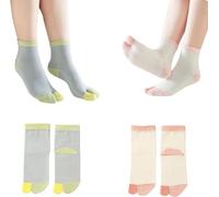 2 Paar Tabi-Socken mit Farbblock für Damen und Mädchen - elastische geteilte Zwei-Zehen-Design, Baumwoll-Plüsch-Knöchelsocken für Flip-Flops, Sandalen, japanische V-Socken, #2, One size
