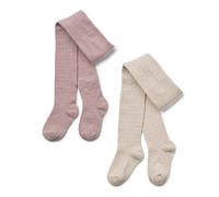 2 Paare Kinder Merino-Strumpfhosen Karla Dry rose WHEAT Größe: 110/116
