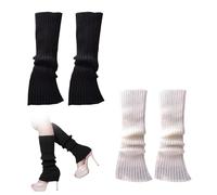 2 Paare Stulpen Damen,Leg Warmers Y2K,Beinstulpen Damen,Beinwärmer,Legwarmers Strümpfe,Ballett Stulpen Mädchen,Wadenwärmer,Kniestrümpfe Overknee Eiskunstlauf,Stricken Stulpensocken Winter für Frauen