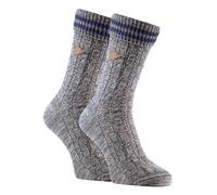 2 Pack Herren Kabel stricken Baumwolle Boot Kleid Socken mit Turn Over Top EU 39 - 45