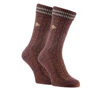 2 Pack Herren Kabel stricken Baumwolle Boot Kleid Socken mit Turn Over Top EU 39 - 45