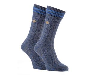 2 Pack Herren Kabel stricken Baumwolle Boot Kleid Socken mit Turn Over Top EU 39 - 45