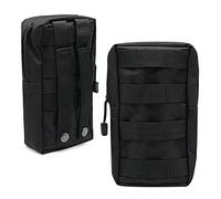 2 Pack Molle Tasche Taktische Hüfttaschen, Multifunktional Utility EDC Pouch Wasserdicht Handytasche Gürteltasche Beutel für Outdoor Wandern Jagdcamping Training (Schwarz)