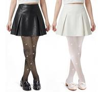 2 Pack Strumpfhose Mädchen Glitzer,Strumpfhosen Ballett Schwarze Strumpfhose Kinder Netzstrumpfhose Schwarz Kinder Glitzer Netzstrumpfhosen Weiß Glitzernde mit Strasssteine für Halloween Ballett