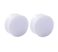 2 Pcs Allergy free Acrylic Ear Tunnel Plugs and Gauges Flesh Piercing Expander White+Clear+Black Large size（3-50mm） (Color : White, Size : 40MM)