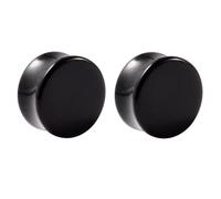 2 Pcs Allergy free Acrylic Ear Tunnel Plugs and Gauges Flesh Piercing Expander White+Clear+Black Large size（3-50mm） (Color : Black, Size : 38MM)