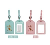 2 pcs Gepäckanhänger - Kofferanhänger aus Leder inkl. Adressschild, Namensfeld und ID Etikett. Ideales Reisezubehör als Geschenk für Paare, Männer und Frauen für Koffer Handtaschen Rucksäcke