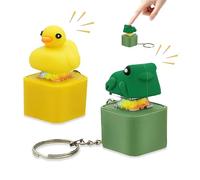 2 pcs Ribbiting Fidget Toy with Lights, Duck Fidget Keychain & Frog Fidget Keychain, Quackendes Frosch-Zappelspielzeug, mit Licht Anti Stress Für Anti Angst & Nervosität, Konzentrationshilfe