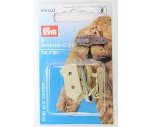 2 Pelzhaken - Clips beige
