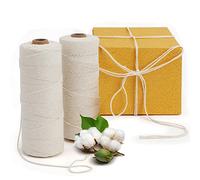 2 Rolle Küchengarn Baumwollschnur 200m x1mm Weiß Bäcker Bindfäden Natürliche Baumwollfaden Lebensmittelechter Küchengarn 4-lagig Baumwolle Schnur zum Verschnüren, Basteln,Wurst Machen