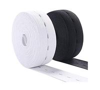 2 Rollen 6 Meter Knopfloch Elastische Spule zum Nähen, Stricken, Taillenbändern (6M x 20MM)