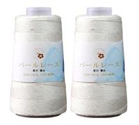 2 Rollen Baumwolle Strickgarn Pailletten Garn Nähfaden Set, Pailletten Garn Strickgarn Glitter Garn Hand Häkelgarn Stricken Nadelarbeit Baumwoll kreuzstich Stickgarn DIY Craft Nähstränge