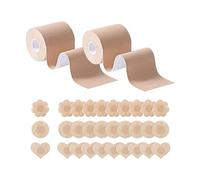 2 Rollen Klebe BH Push Up Boob Brust Tape Bruststraffungsband für Große Brüste BH Rückenfrei Trägerloser Damen mit 15 Paar Brüste Nippelpads Nippelabdeckung Body Tape Boobytape für Abendkleider