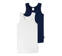 2 Schiesser Kinder-Unterhemden - Jungen - Gr. 98 - dunkelblau