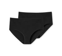 Schiesser Midislip 95/5 Damen 95% Baumwolle 5% Elasthan Schwarz Gr. 40 2er-Pack