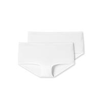 Schiesser Damen 2 Pack Panty Shorts Bio Baumwolle - 95/5 Organic Unterwäsche, Weiß_174386, 40 EU