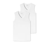 Schiesser Herren 2 Pack Unterhemd V-ausschnitt Mit Breiter Schulter - 95/5 Organic Unterwäsche, Weiss_173981, M EU
